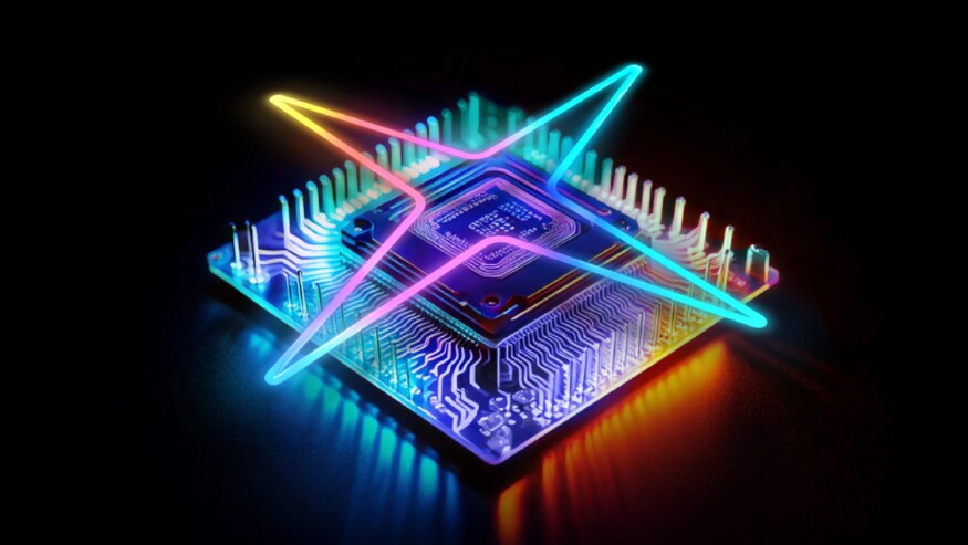 Microchip with rainbow Ecolab spark